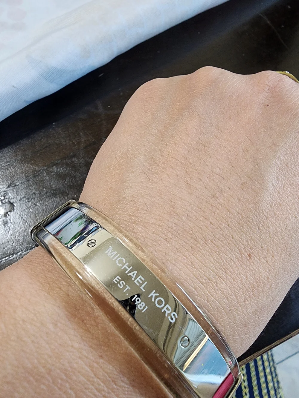 Michael Kors Silver-tone Bangle Bracelet.
